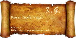 Kern Györgyi névjegykártya