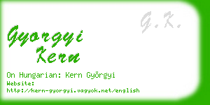 gyorgyi kern business card