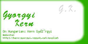 gyorgyi kern business card